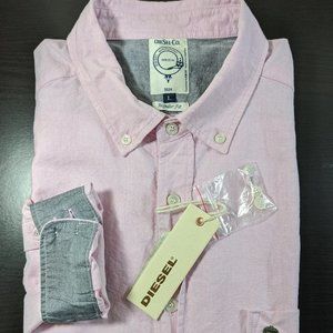 NWT Diesel Coral Long Sleeve Button Down